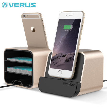 Verus i-Depot Universal Smartphone & Tablett Laddningsdock - Guld