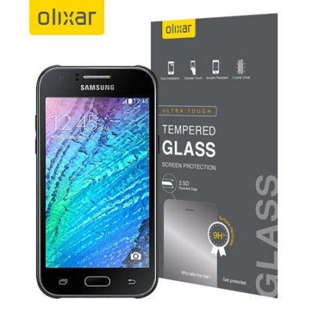 Olixar Samsung Galaxy J1 2015 Tempered Glass Näytönsuoja