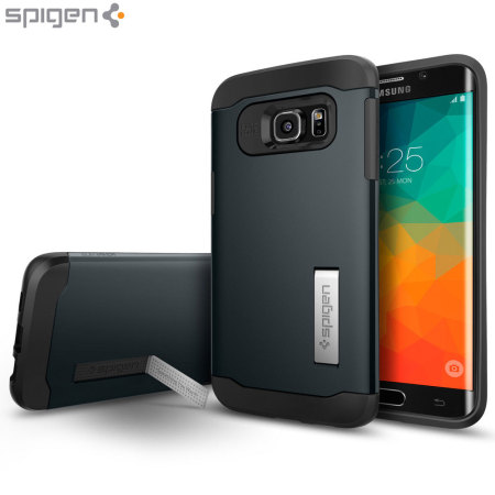 Coque Samsung Galaxy S6 Edge+ Spigen Slim Armor - Ardoise Metal