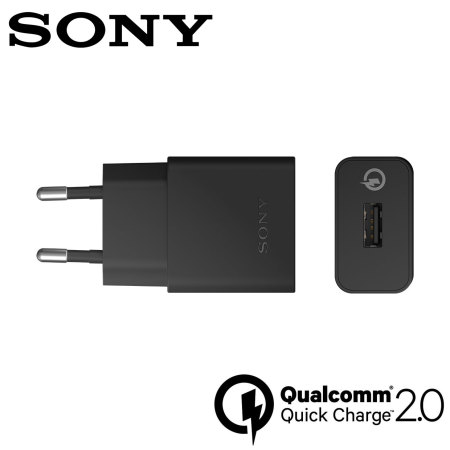 Official Sony UCH10 Qualcomm 2.0 Quick EU Oplader & Kabel- Zwart