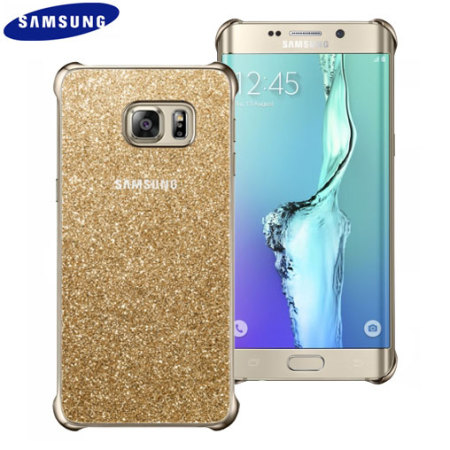 Offizielles Samsung Galaxy S6 Edge+ Glitter Cover Case Hülle in Gold