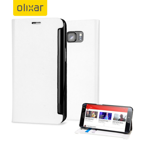 vertrekken rok fantoom Olixar Leather-Style Samsung Galaxy S6 Edge Plus Wallet Case - White