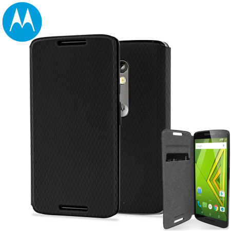 Official Motorola Moto X Play Flip Shell Cover - Black