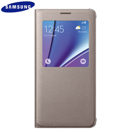 Official Samsung S-View Galaxy Note 5 Case - Gold