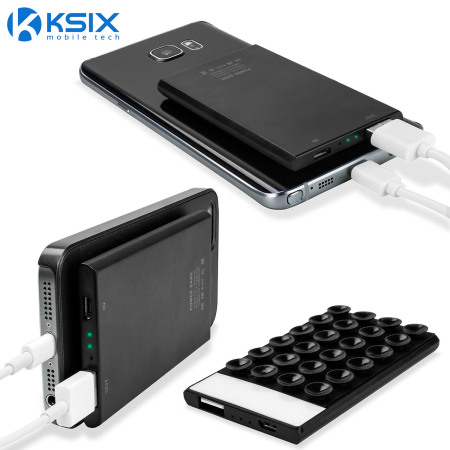 KSIX 2200mAh USB Power Bank with Suction Pad - Black