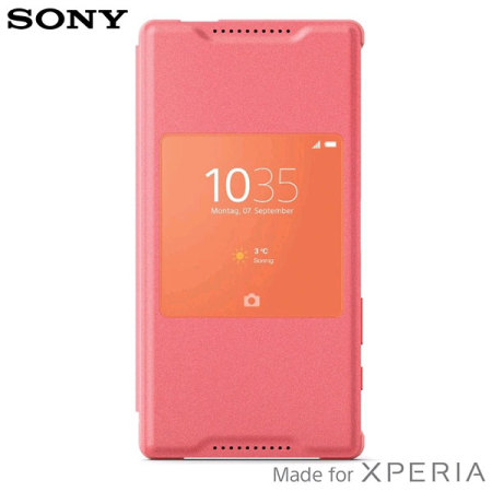 katoen moeilijk over het algemeen Official Sony Xperia Z5 Compact Style Cover Smart Window Case - Coral