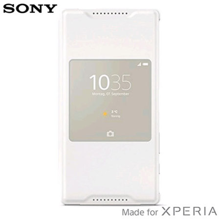 Official Sony Xperia Z5 Compact Style Cover Smart Window Case - White