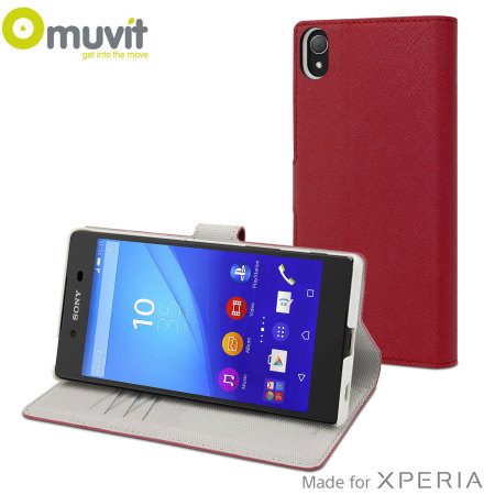 Muvit Wallet Folio MFX Hülle für das Sony Xperia Z5 Premium in Rot