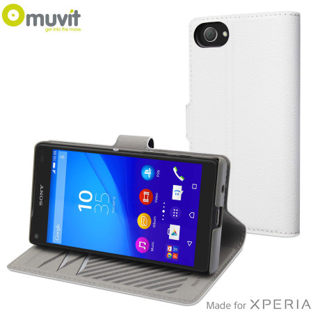 Muvit Slim S Folio MFX Sony Xperia Z5 Compact Tasche in Weiß
