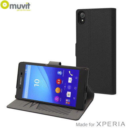 Muvit Slim S Folio MFX Sony Xperia Z5 Tasche in Schwarz