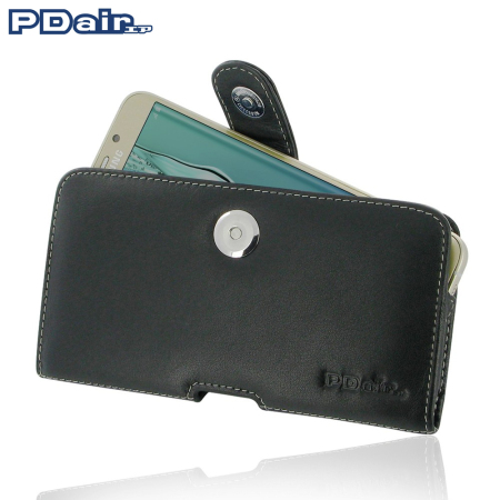 PDair Horizontal Leather Samsung Galaxy S6 Edge Plus Case - Black