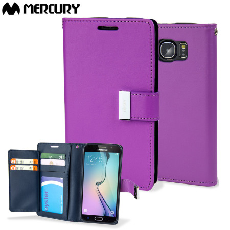 Mercury Rich Diary Samsung Galaxy S6 Premium Wallet Tasche Lila