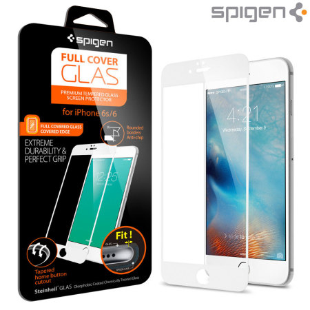 Spigen Full Cover iPhone 6S Tempered Glass Screen Protector - White