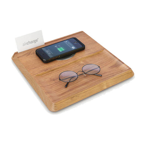 aircharge Wooden Valet Tray with Built-in Wireless Charging Pad