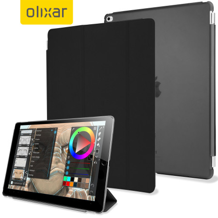 Funda iPad Pro 12.9 Olixar Smart Cover con Carcasa Rígida - Negra
