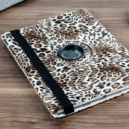 Olixar Leopard Pattern Rotating iPad Pro 12.9 inch Case  - Brown