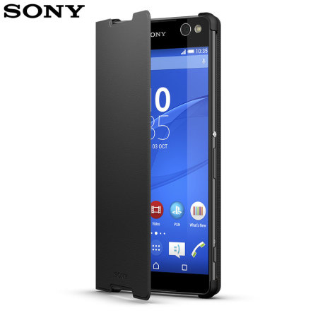 Official Sony Xperia C5 Ultra Style Cover Stand Case - Zwart