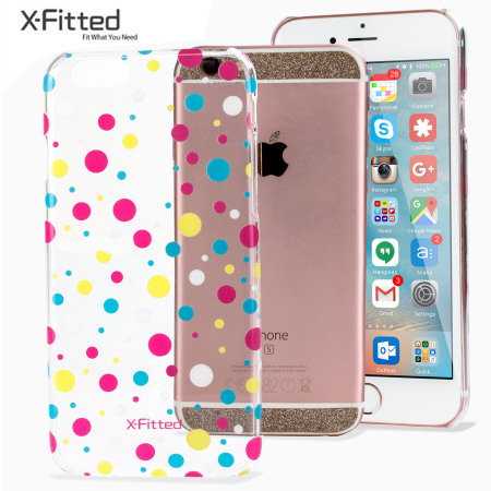 x-fitted dots iphone 6s / 6 case - clear / multicoloured