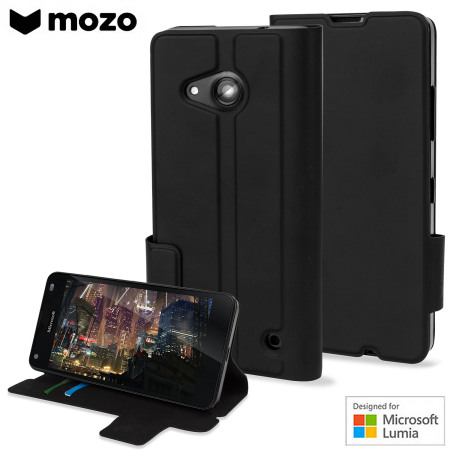  Mozo Microsoft Lumia 550 Flip Tasche in Schwarz