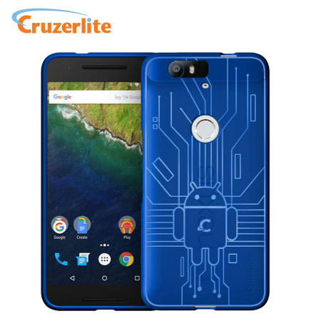Coque Nexus 6P Cruzerlite Circuit Bugdroid - Bleue