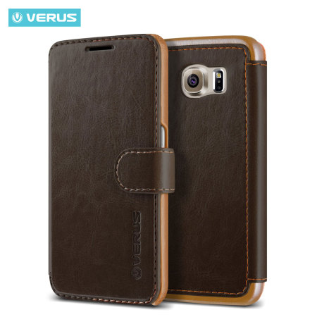 Verus Dandy Leather-Style Samsung Galaxy S6 Wallet Case - Brown