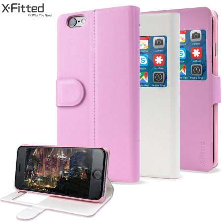 X-Fitted Magic Colour iPhone 6S Plus / 6 Plus View Case - White / Pink