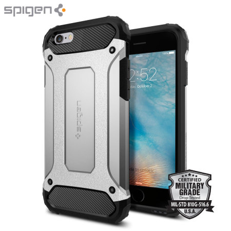 Coque iPhone 6S / 6 Spigen Tough Armor – Argent Satin