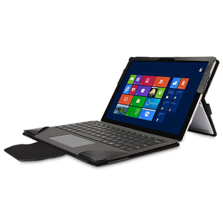 Navitech Leather-Style Microsoft Surface Pro 4 Stand Case - Black