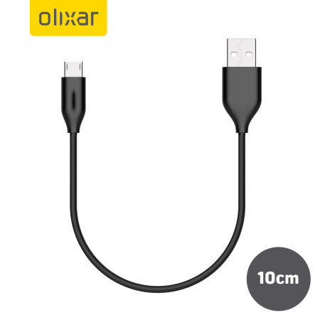 Olixar 10cm Micro USB Sync and Charge Cable - Black