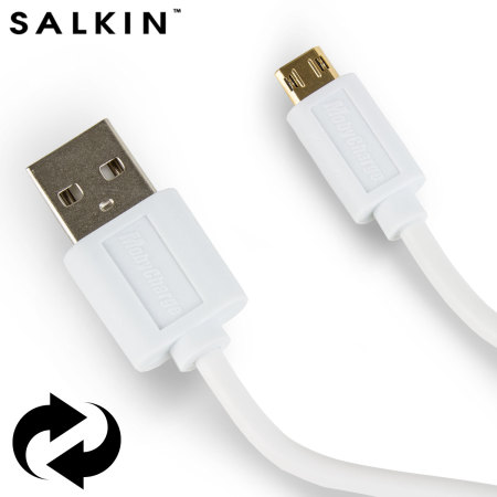 Salkin MobyCharge Reversible Micro USB Cable - White