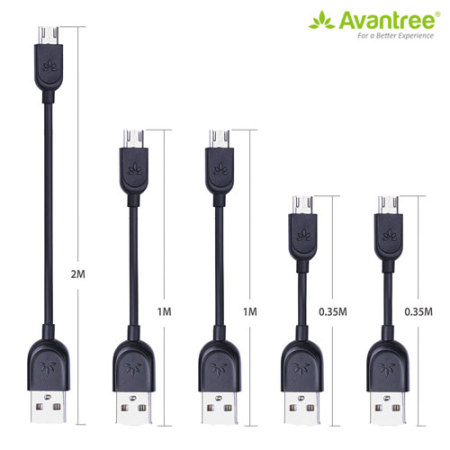 Avantree Assorted Lengths Micro USB Sync & Charge Cables - 5 Pack