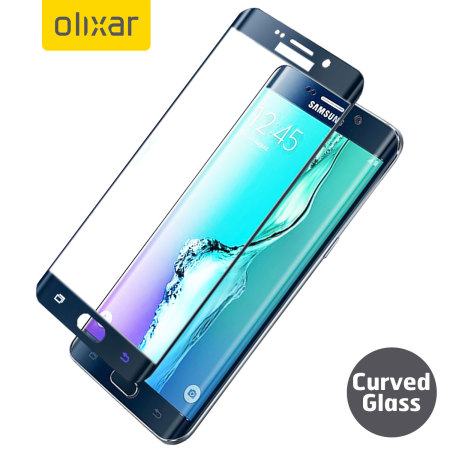 Olixar S6 Edge Plus Curved Glass Screen Protector - Black Sapphire
