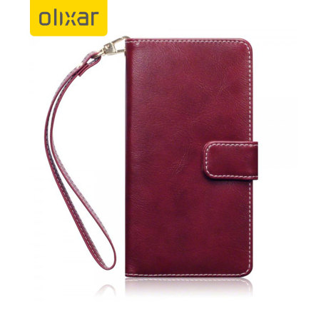 Olixar Leather-Style Microsoft Lumia 950 XL Wallet Case - Red Floral