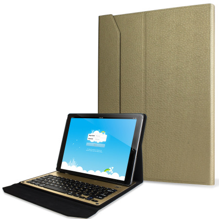 Ultra-Thin Aluminium Folding Keyboard iPad Pro 12.9 2015 Case - Gold