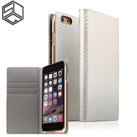  SLG Hologram Leather iPhone 6S Plus / 6 Plus Wallet Case - Silver