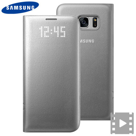 Official Samsung Galaxy S7 Edge LED Flip Wallet Cover - Silver