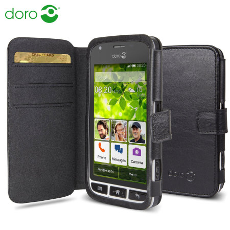 Official Doro Leather Style Liberto 820 Mini Wallet Case - Black
