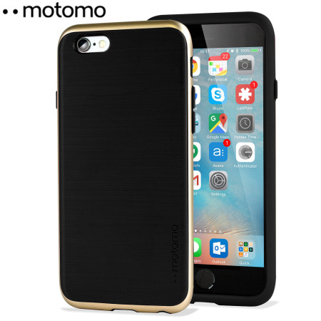 Coque iPhone 6S / 6 Motomo Ino Line Infinity - Noire Goudron / Or