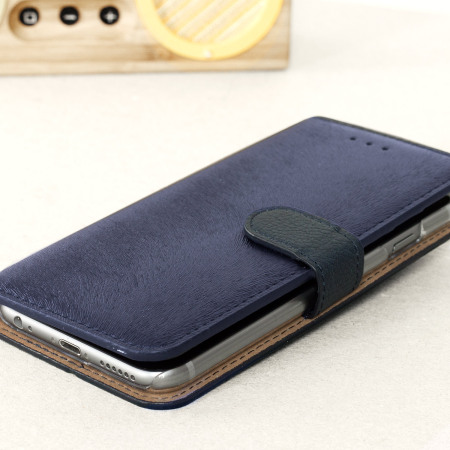 Hansmare Calf iPhone 6S / 6 Wallet Case Hülle in Navy