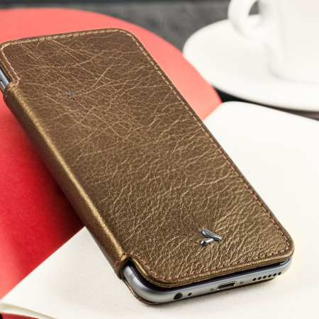 Custodia Libro Vintage In Pelle Per IPhone 6/6s (4.7'') - Con Chiusura Magnetica, Porta Carte E Supporto - Colore Fulvo