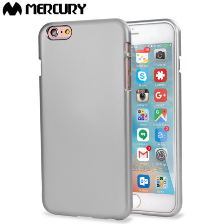 Mercury Metallic Silicone Finish Hard Case iPhone 6S / 6 Plus Silver