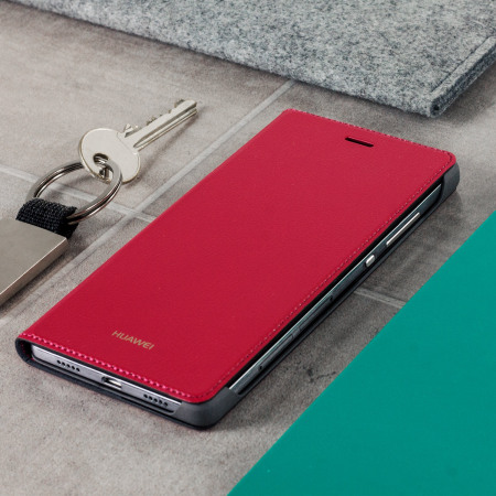 Makkelijk in de omgang katje Schaar Official Huawei P8 Lite Flip Cover Case - Red