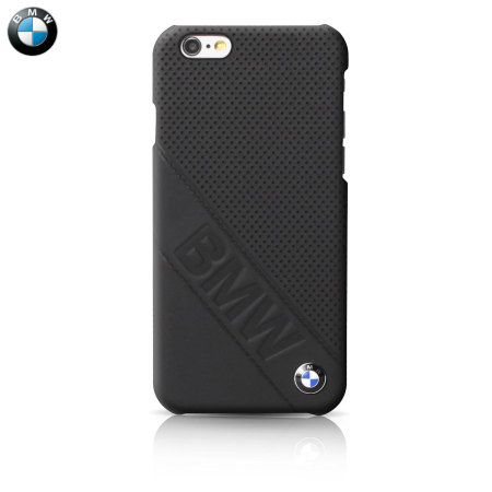 Hover Wardianzaak Peregrination BMW Genuine Leather Slanted Logo iPhone 6 / 6S Hard Case - Black