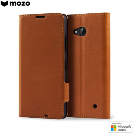 Mozo Classic Leder Style Microsoft Lumia 640 XL Tasche in Braun