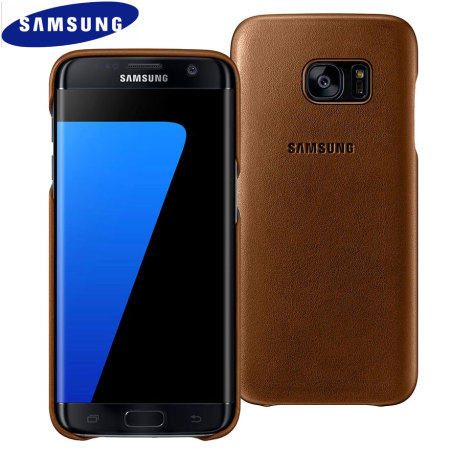 Official Samsung Galaxy S7 Edge Leather Cover - Brown