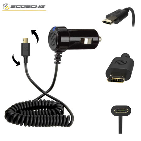 Scosche StrikeDrive Reversible Fast Micro USB Car Charger - Black