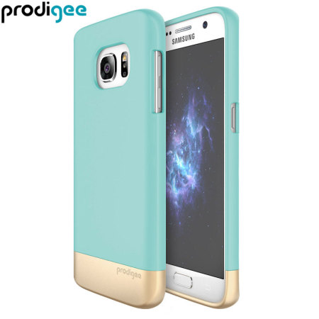 Prodigee Accent Samsung Galaxy S7 Case Hülle Aqua / Gold
