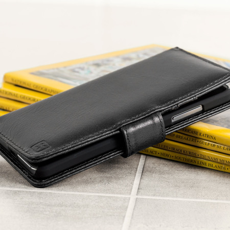 Olixar echt leren Wallet Case voor de Microsoft Lumia 650 - Zwart