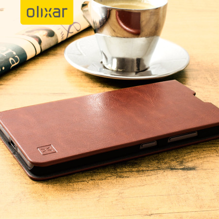 Olixar Leather-Style Microsoft Lumia 650 Wallet Stand Case - Brown