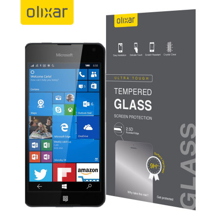Olixar Microsoft Lumia 650 Tempered Glass Skärmskydd